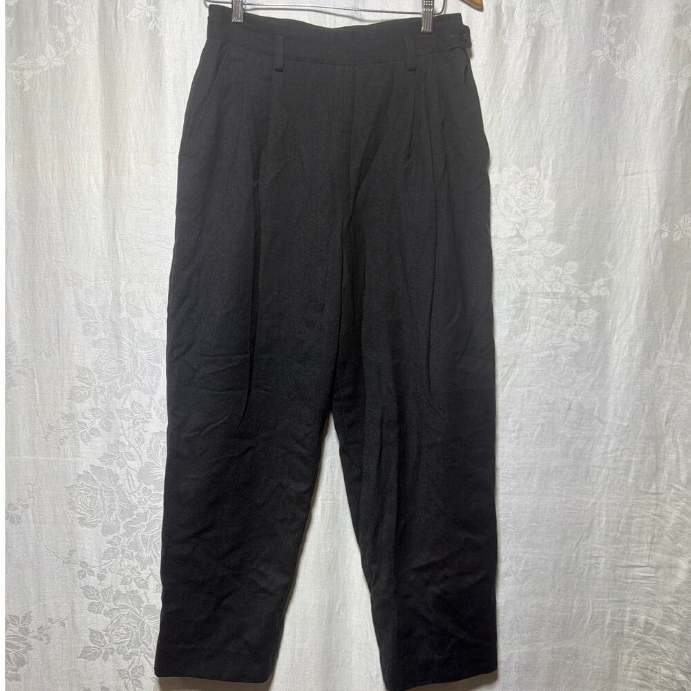 Bernard Zins Paris Dress Pants Vintage 12 Gray 100% Wool Pleated Straight Leg